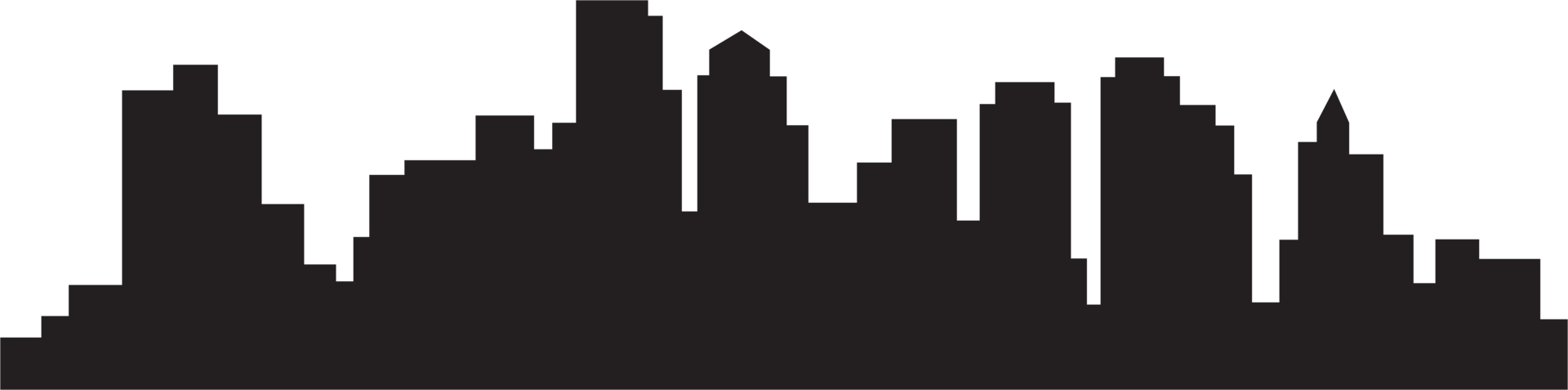 modern cityscape skyline silhouette drawing. png