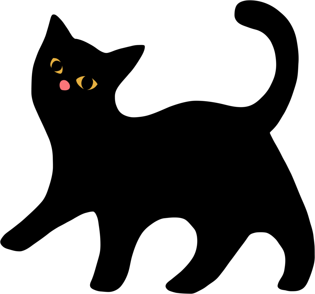 simplicity cat silhouette freehand drawing. png