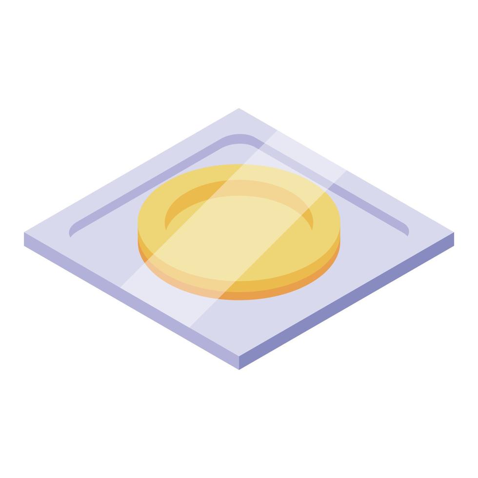 Classic condom icon isometric vector. Female contraception vector