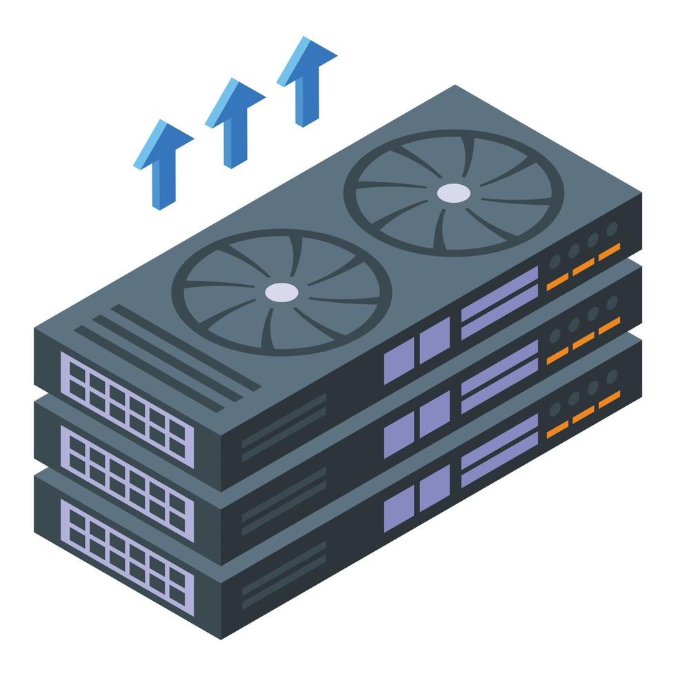 Mining video cards icon isometric vector. Online money vector