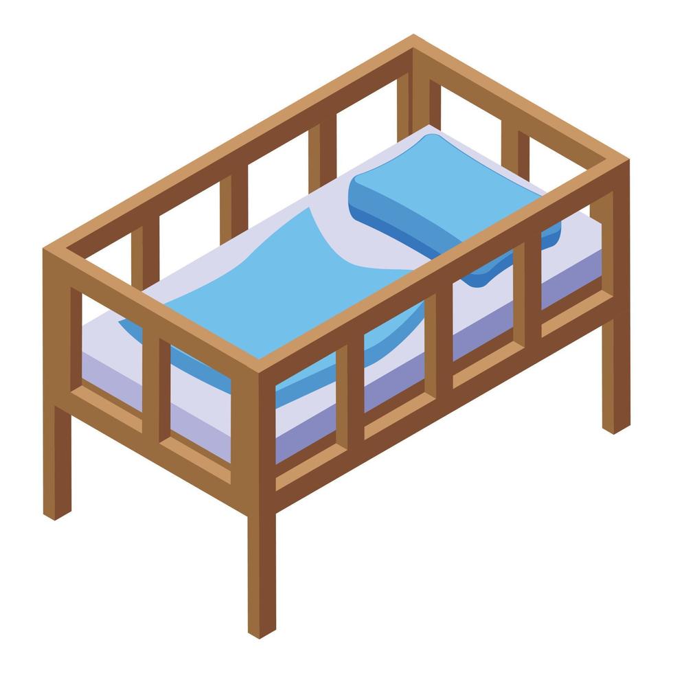 Baby crib icon isometric vector. Health milk vector