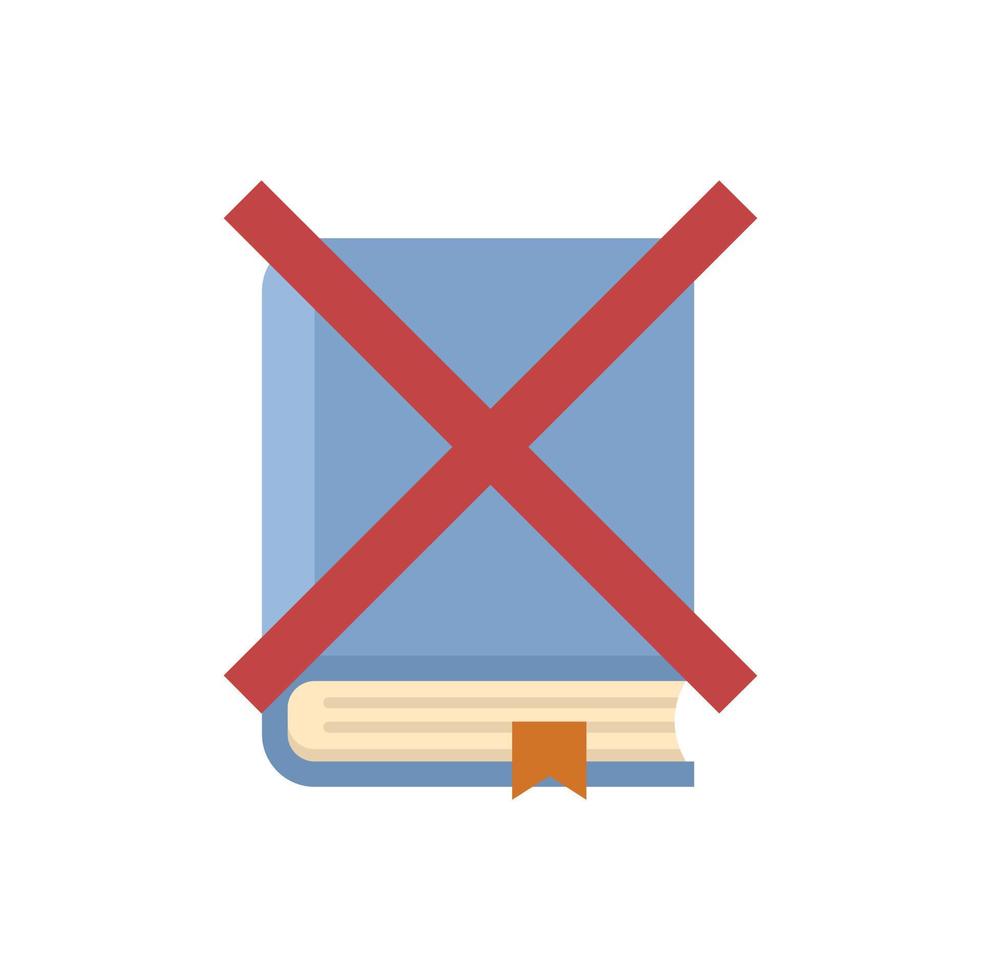 No book reading teen problem icon flat isolated vector