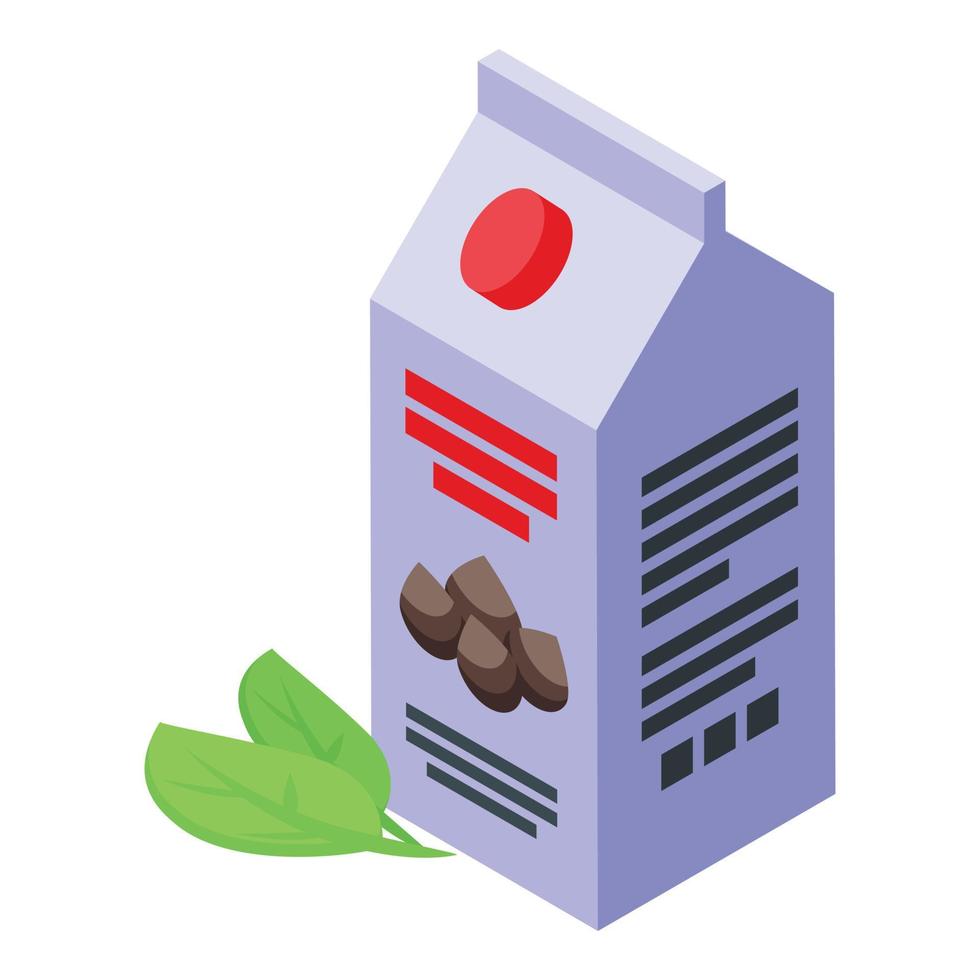 Milk nut pack icon isometric vector. Food drink vector