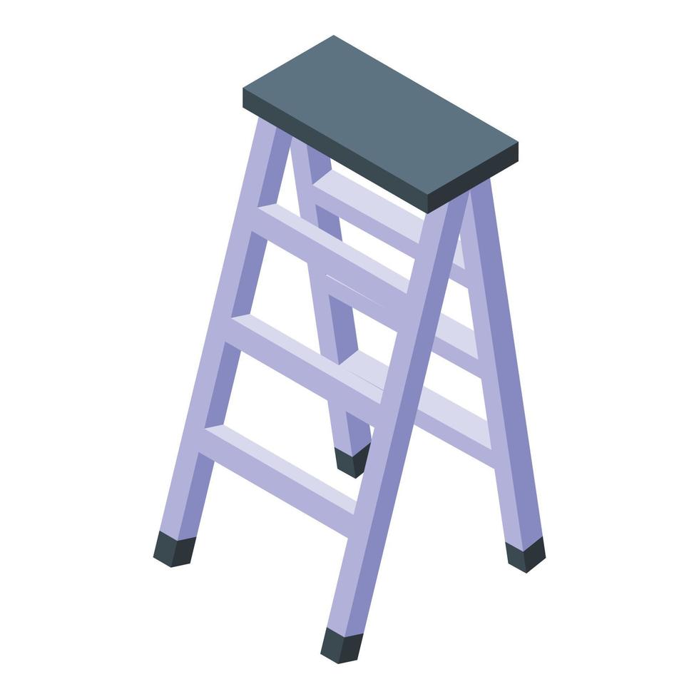 Remodeling ladder icon isometric vector. Wall repair vector
