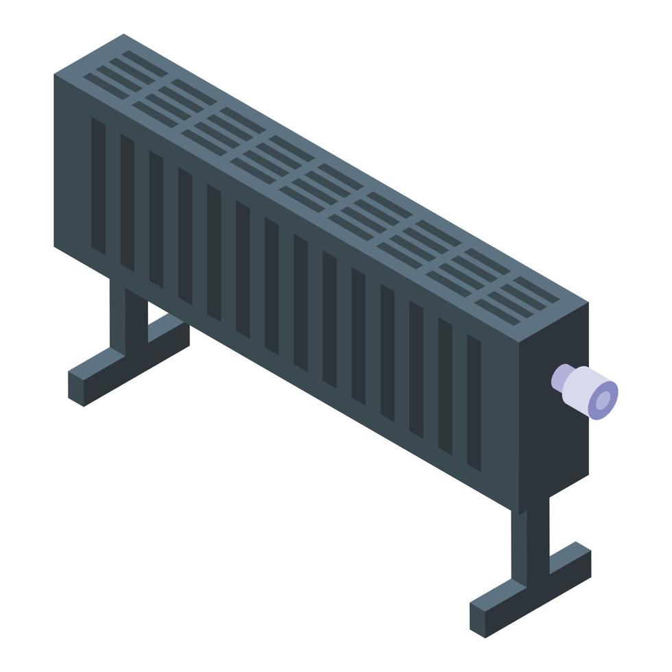 Black convector icon isometric vector. Room radiator vector