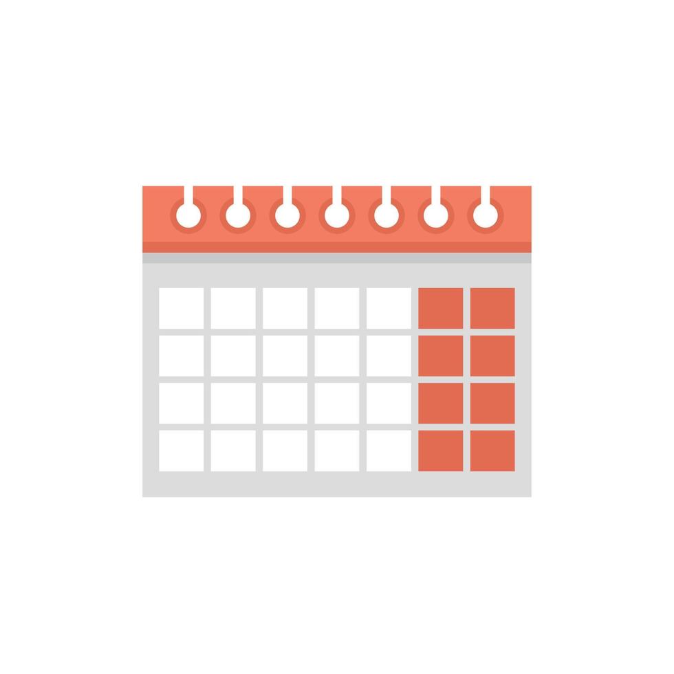 Tax calendar icon flat isolated vector