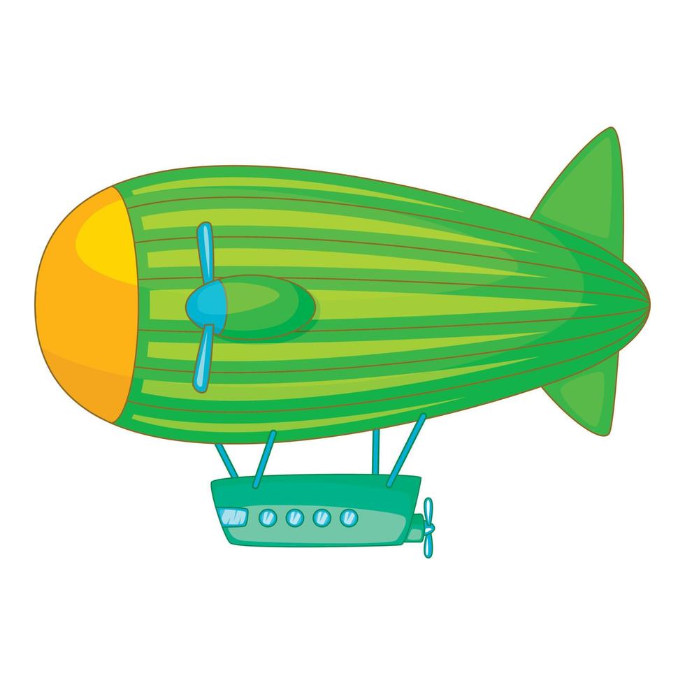 Big airship icon, cartoon style vector