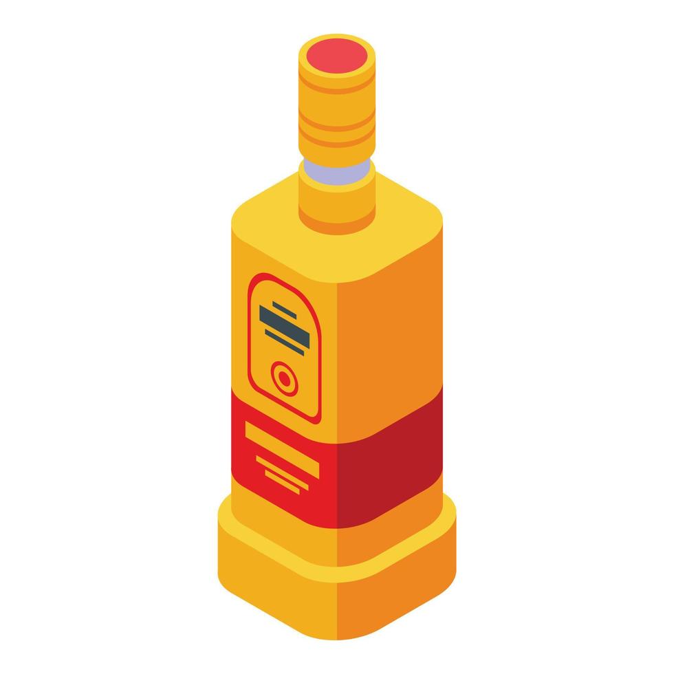 Gold tequila icon isometric vector. Glass alcohol vector