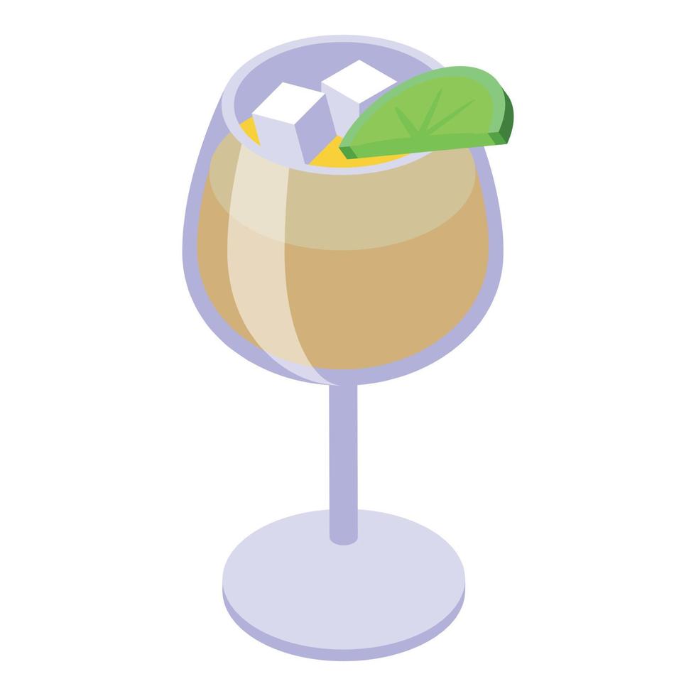 Bar shot icon isometric vector. Tequila glass vector