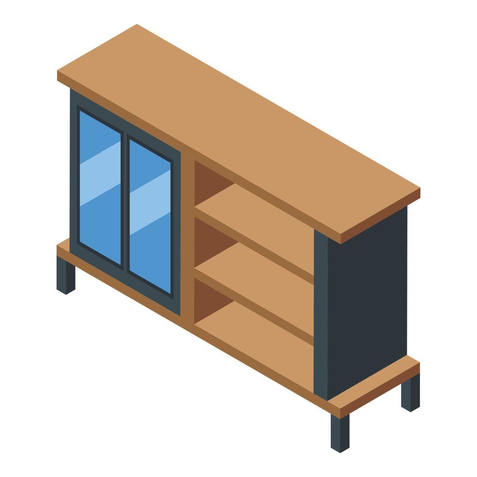 Glass box icon isometric vector. Wine cabinet vector