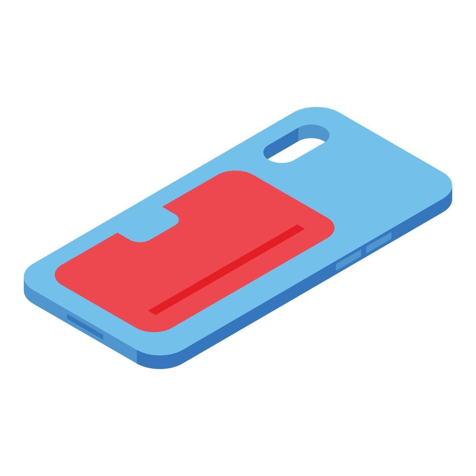 Blue case icon isometric vector. Smart cellphone vector