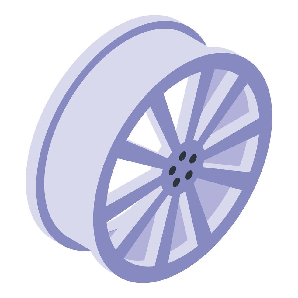 Aluminium auto wheel icon isometric vector. Car repair vector