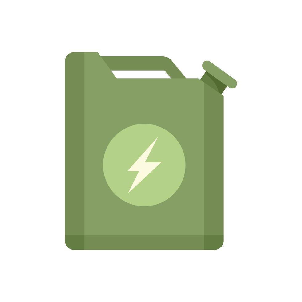 Hybrid car fuel canister icon flat isolated vector