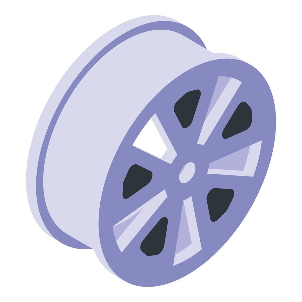 Car wheel icon isometric vector. Tire rim vector