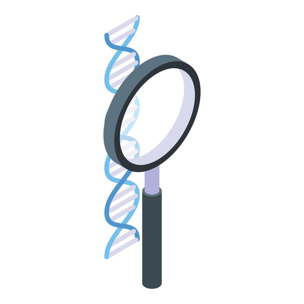 Search dna icon isometric vector. Face skin vector