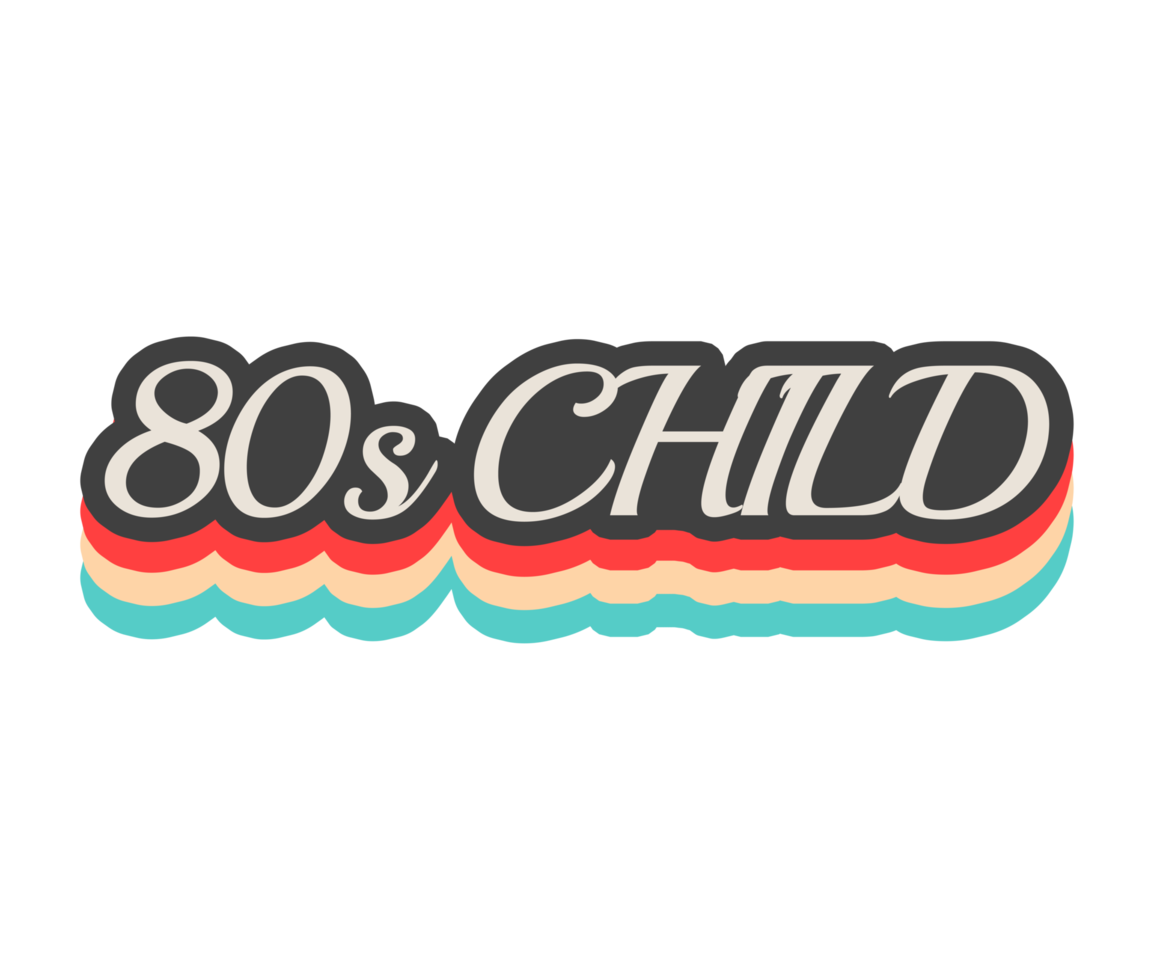 Diseño retro de los años 80 para niños de los años 80. png