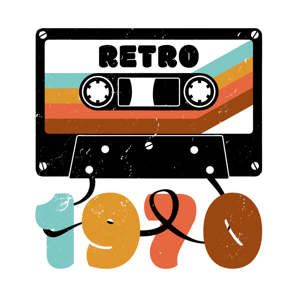 Retro-Bandkassette von 1970 png