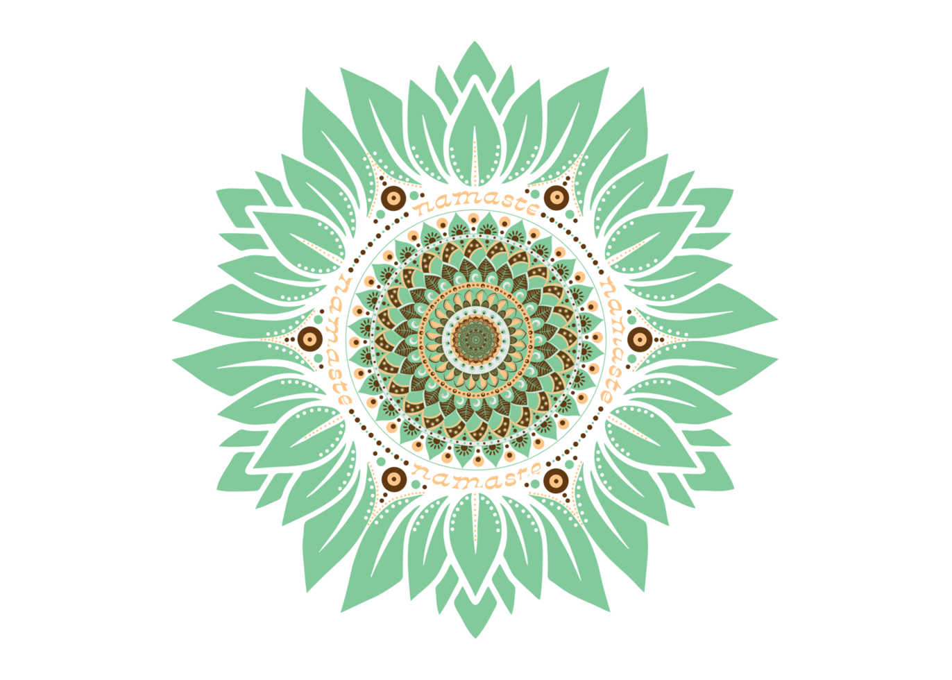 Green Namaste Mandala png