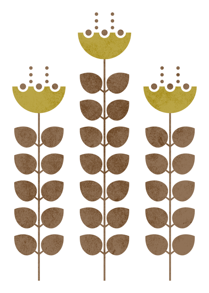 Retro Modern Flowers png