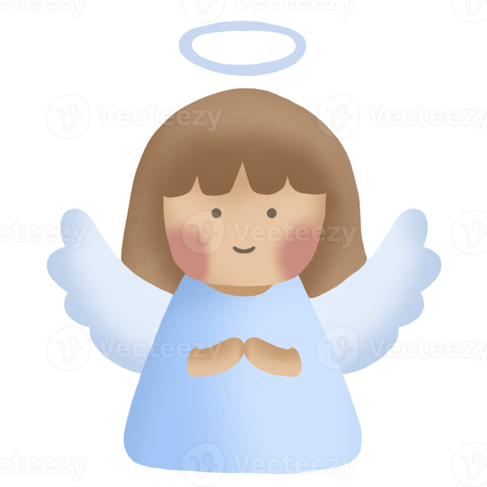 ilustração de anjo azul claro png