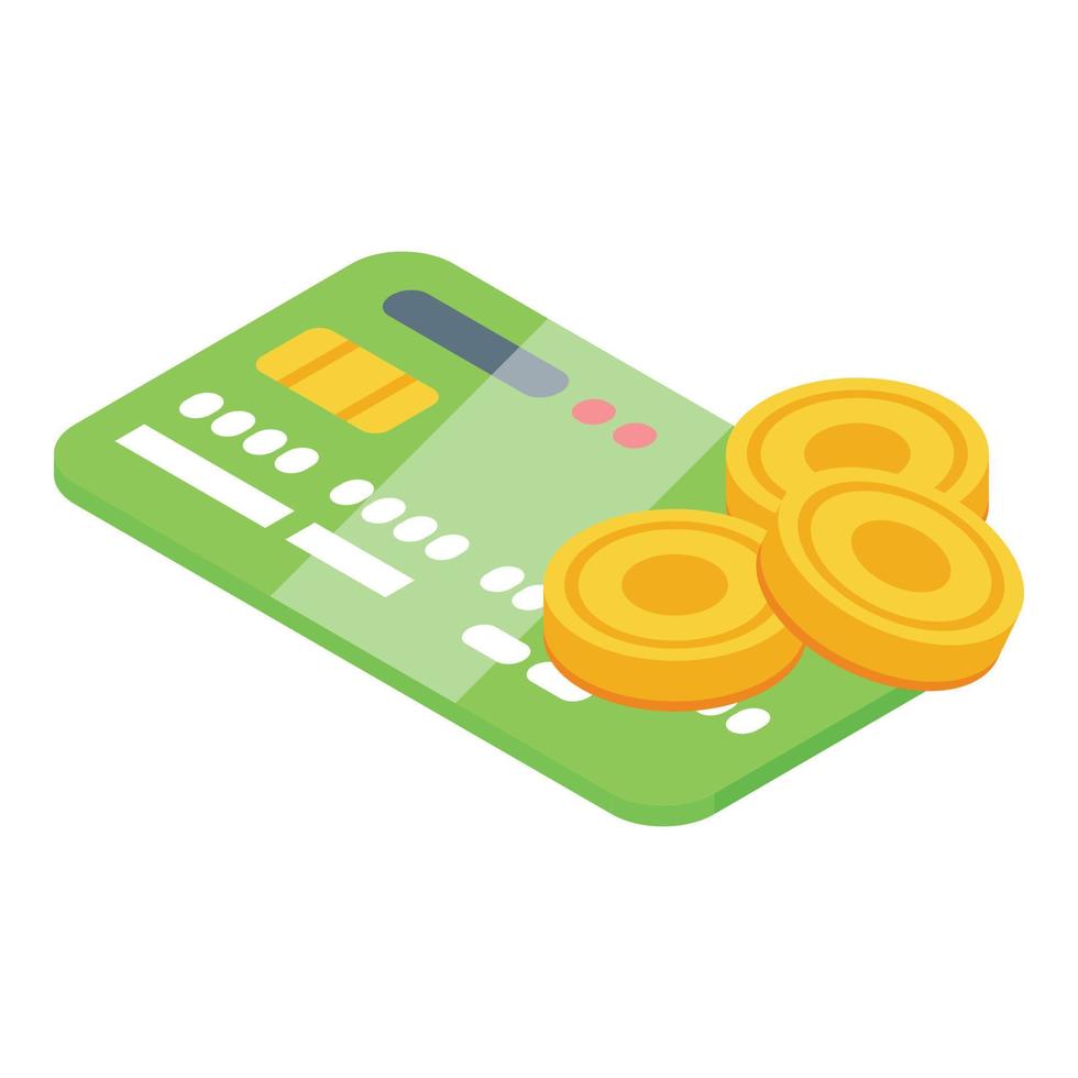 Credit card icon isometric vector. Retail shop vector