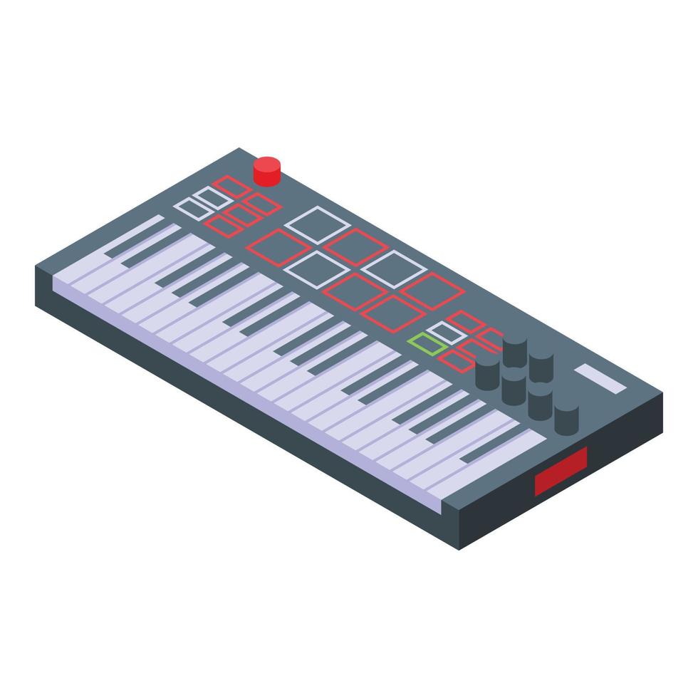 Piano synthesizer icon isometric vector. Dj music vector