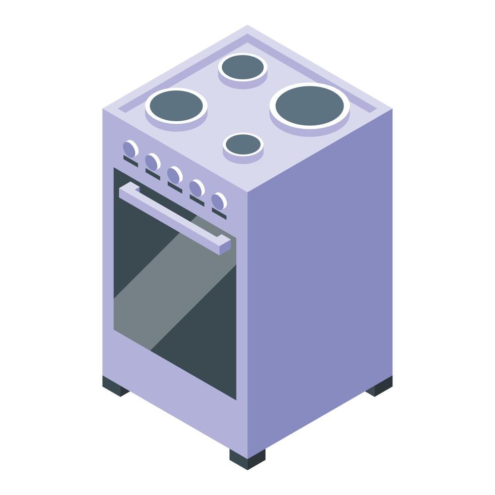vector isométrico del icono de la estufa doméstica. tienda al por menor