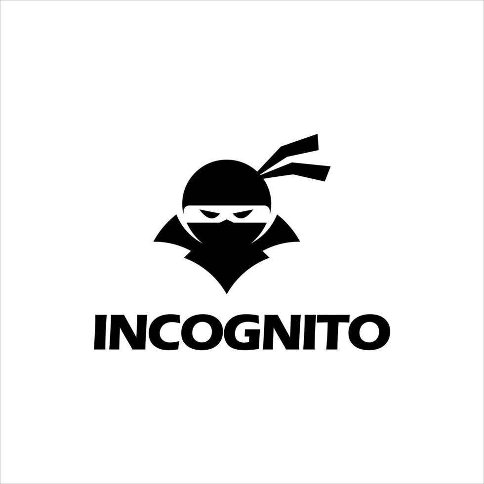 logotipo de ninja simple vector de espionaje de internet