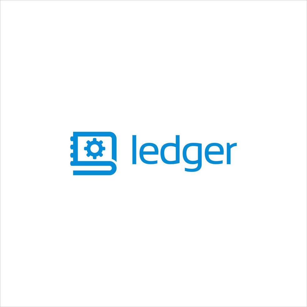 modern ledger software logo design template technology inspiration vector