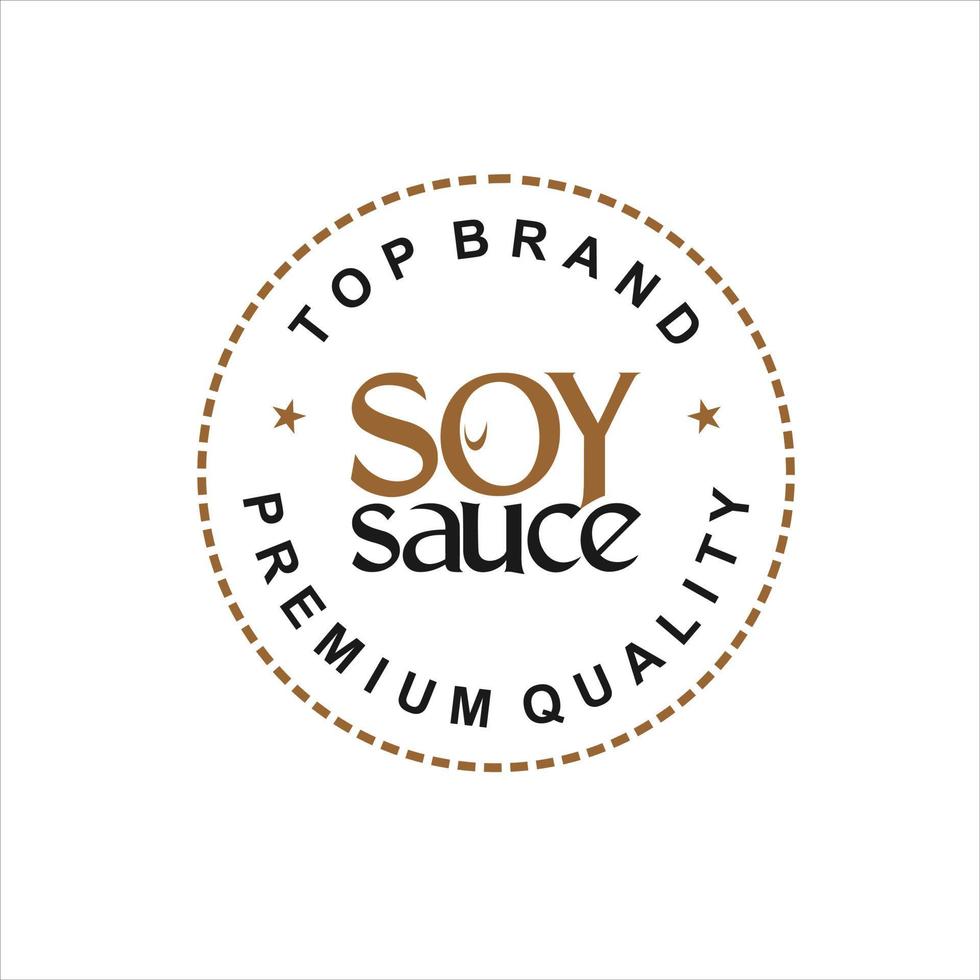 soy sauce logo label circle badge vector