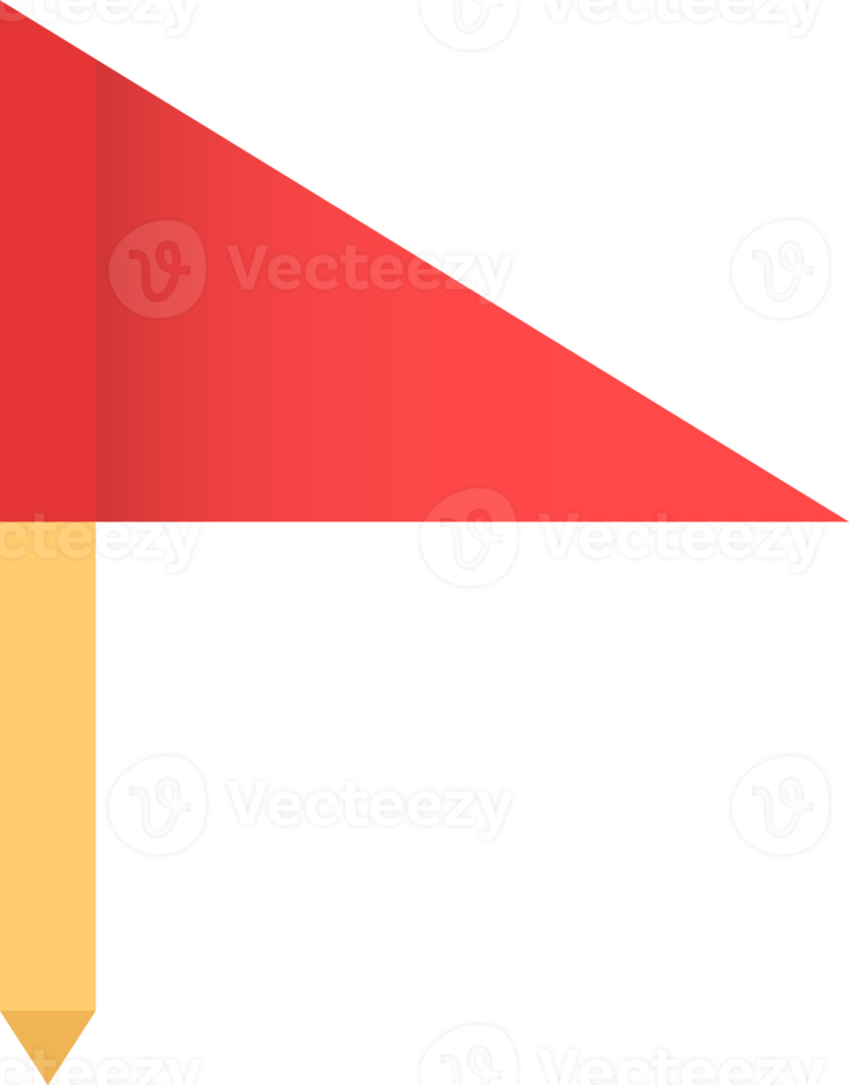 Red flag icon illustration. Red flags with yellow staves signs