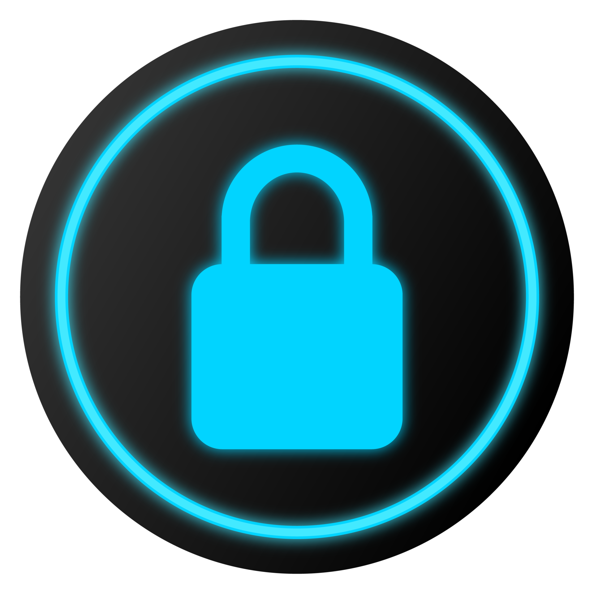 icône de cadenas avec effet néon brillant. signe de verrouillage de