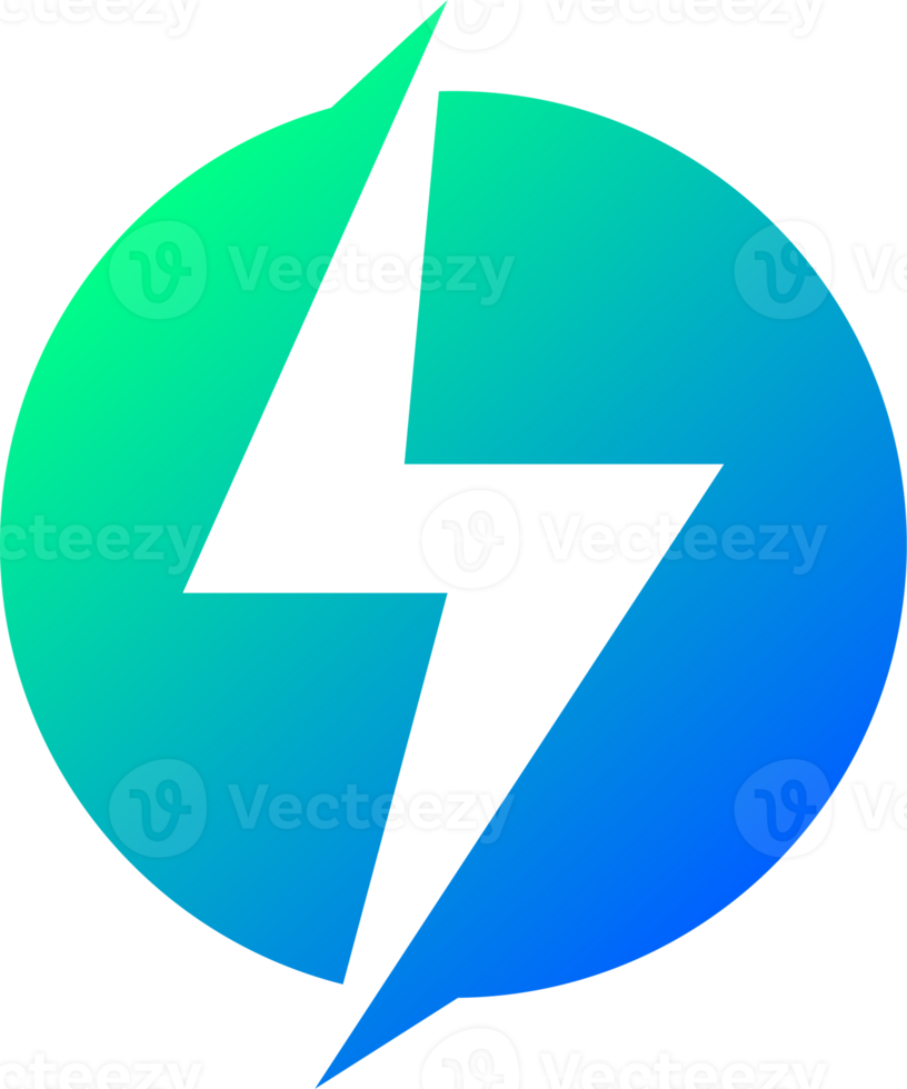 Thunder power icon in gradient colors. Lightning signs illustration. png