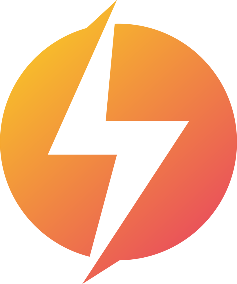 Thunder power icon in gradient colors. Lightning signs illustration. png