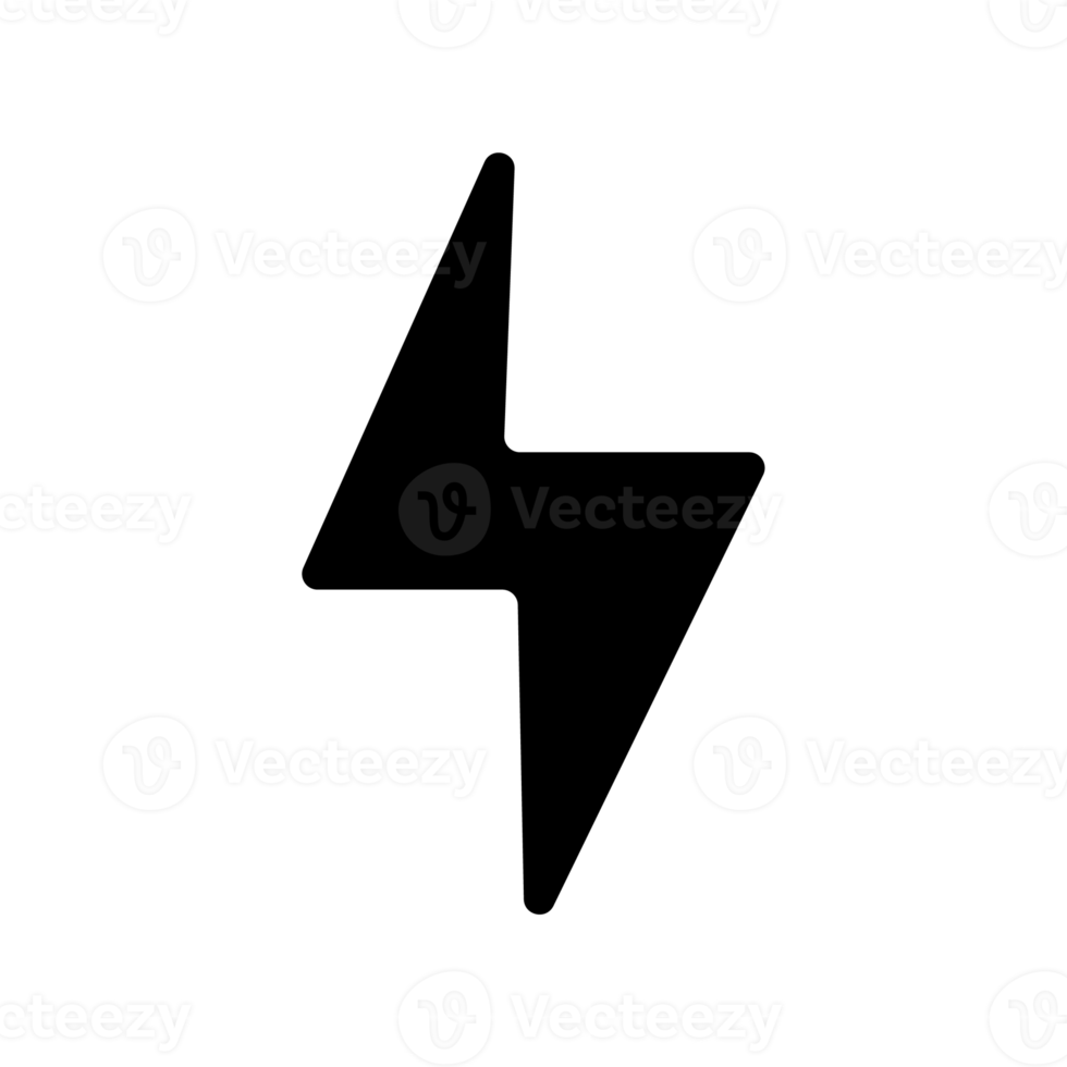 Thunder power icon in black and white. Lightning signs illustration. png