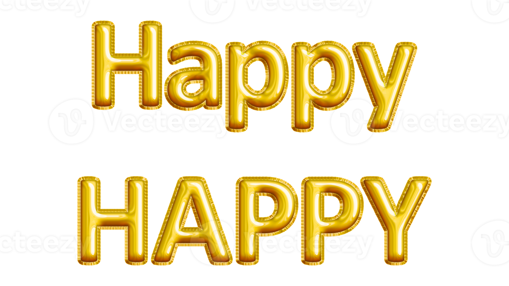 Realistic Happy Isolated Balloon Text Effect. You can use this asset for content like as Birthday, Party, Anniversary, Education, Carnival, Celebrate, Wedding, Christmas, Happy New Year and anymore. png