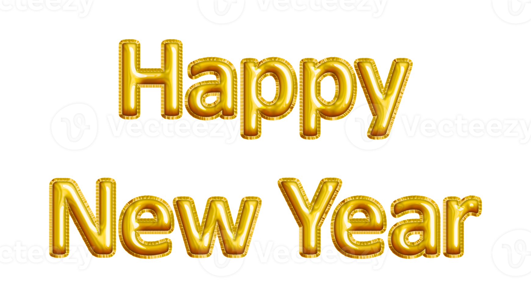 Realistic Happy New Year Isolated Balloon Text Effect. You can use this asset for content like as Promotion, Party, Anniversary, Education, Carnival, Celebrate, Brochure, Banner, Ads, Card anymore. png