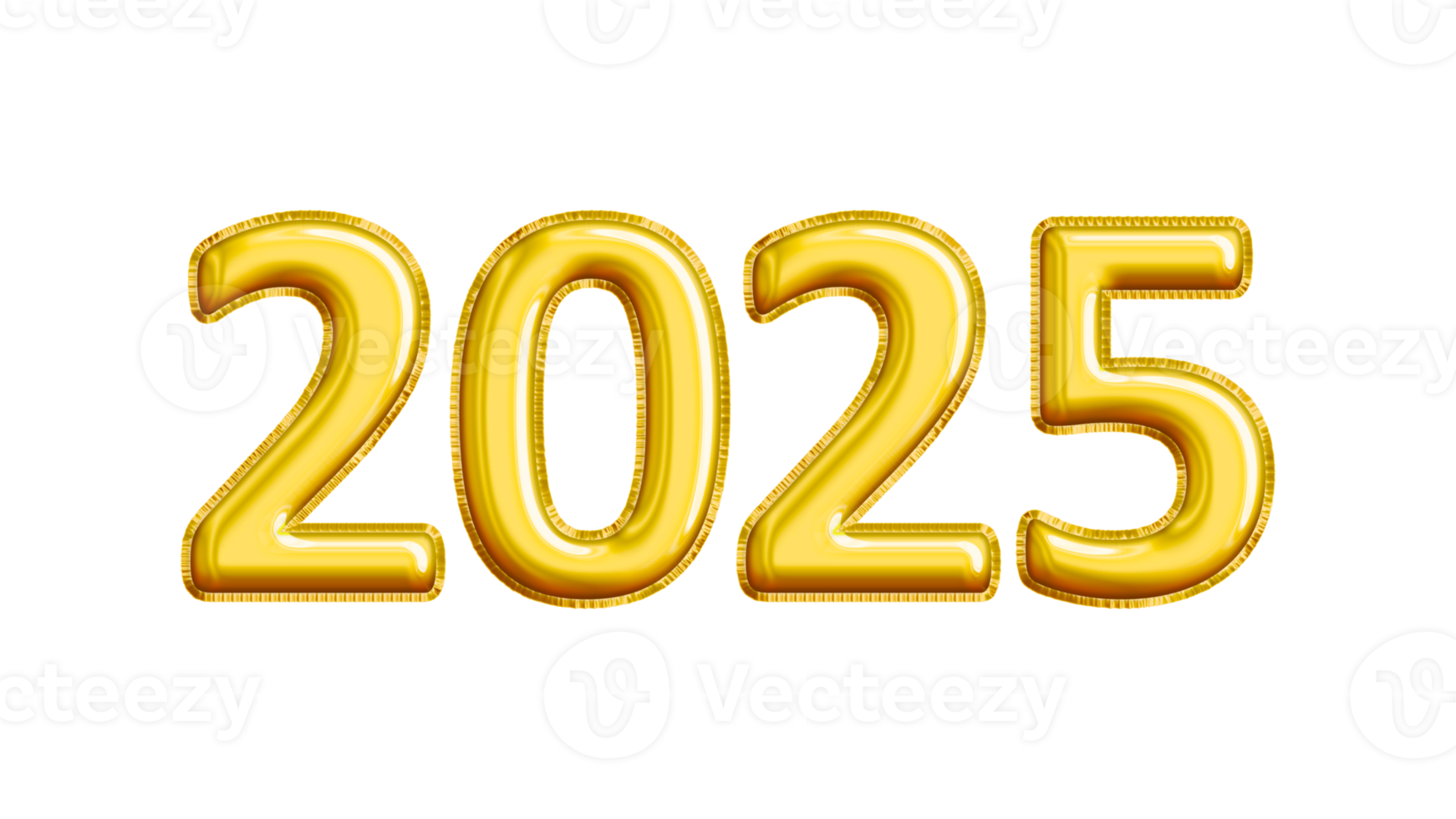 Realistic 2025 Isolated Balloon Text Effect. You can use this for content like as Birthday, Party, Anniversary, Education, Carnival, Celebrate, Wedding, Valentine, Christmas, Happy New Year anymore. png