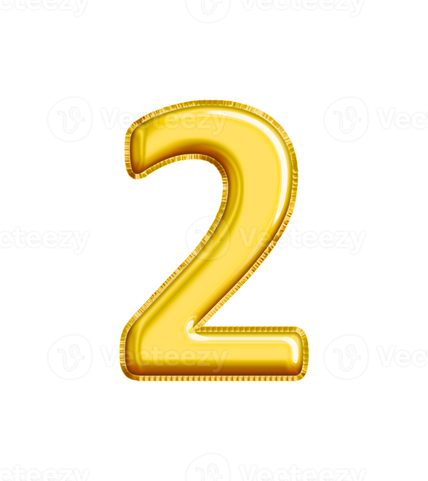 número 2 dos efectos de texto de globo aislado. puede usar este activo para contenido como cumpleaños, fiesta, aniversario, educación, carnaval, celebración, boda, san valentín, navidad, feliz año nuevo, etc. png