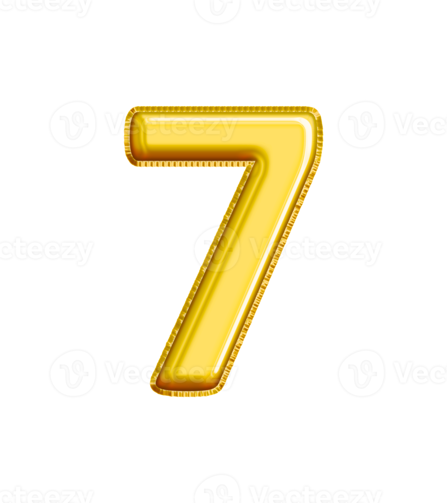 numero 7 Sette isolato Palloncino testo effetto. voi può uso Questo risorsa per soddisfare piace come compleanno, festa, anniversario, formazione scolastica, carnevale, celebrare, nozze, san valentino, Natale, contento nuovo anno eccetera. png