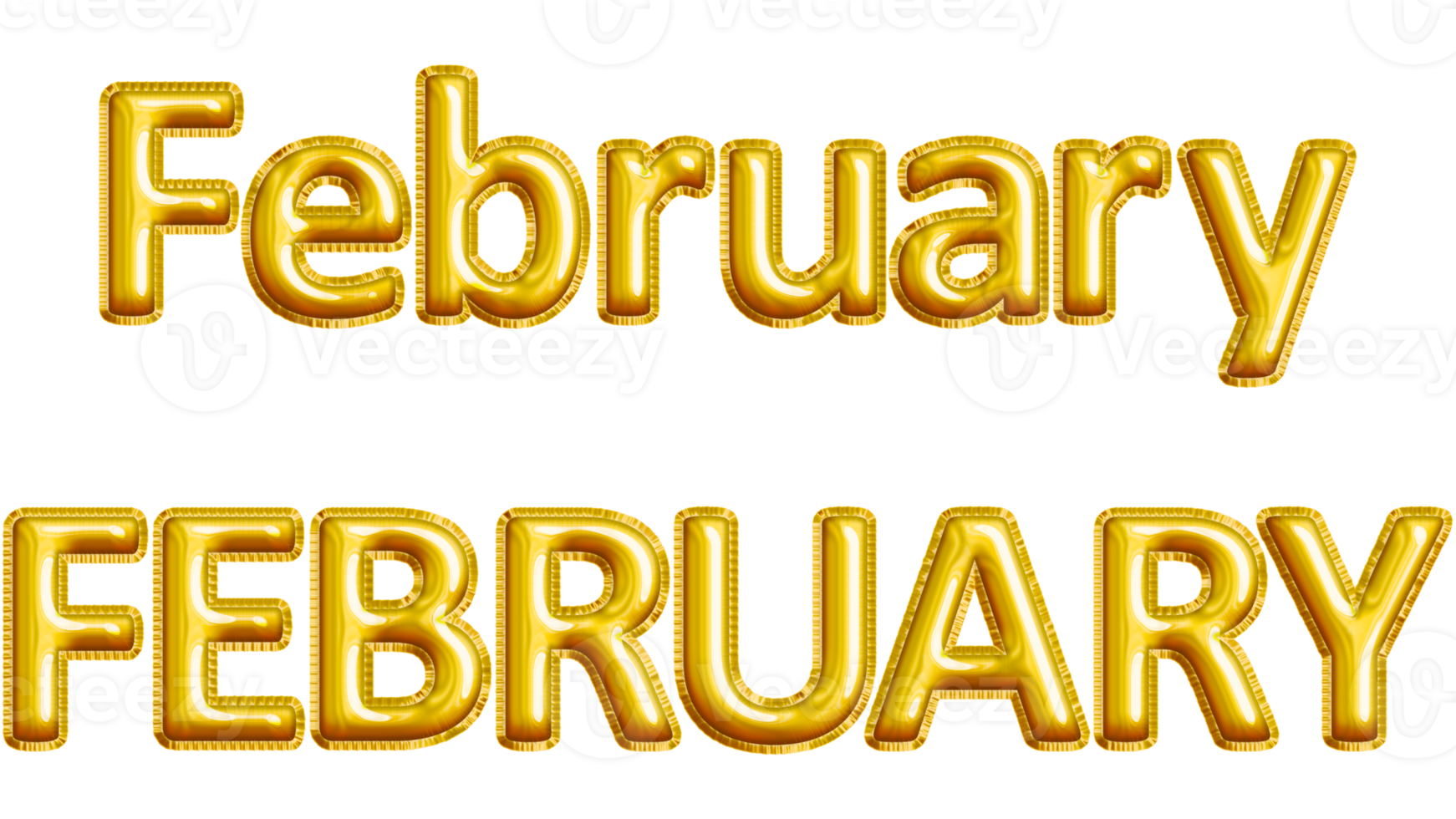 efecto de texto de globo aislado de febrero realista. puede usar este activo para contenido como el día de San Valentín, festival, cumpleaños, fiesta, aniversario, educación, carnaval, celebración, boda y más png