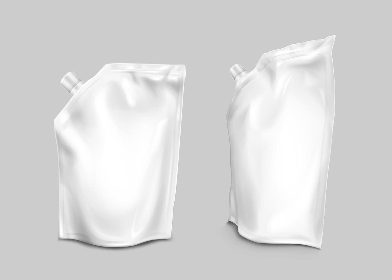 Foil bag with lid, doypack for liquid food vector