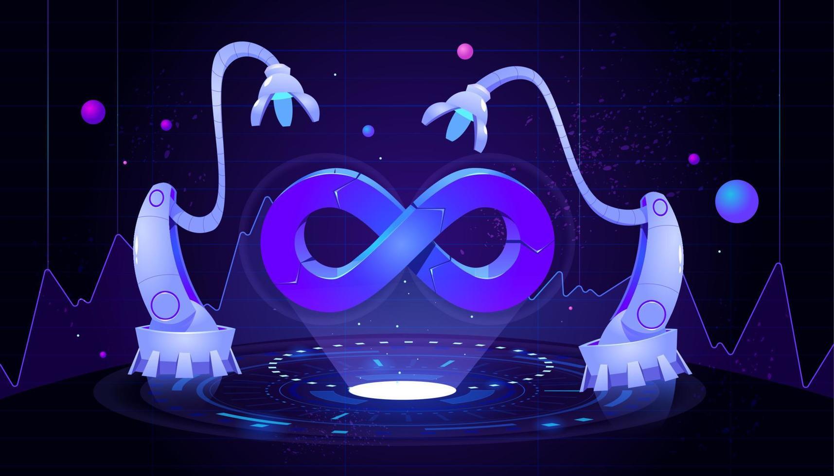 Cartoon illustration of DevOps concept vector