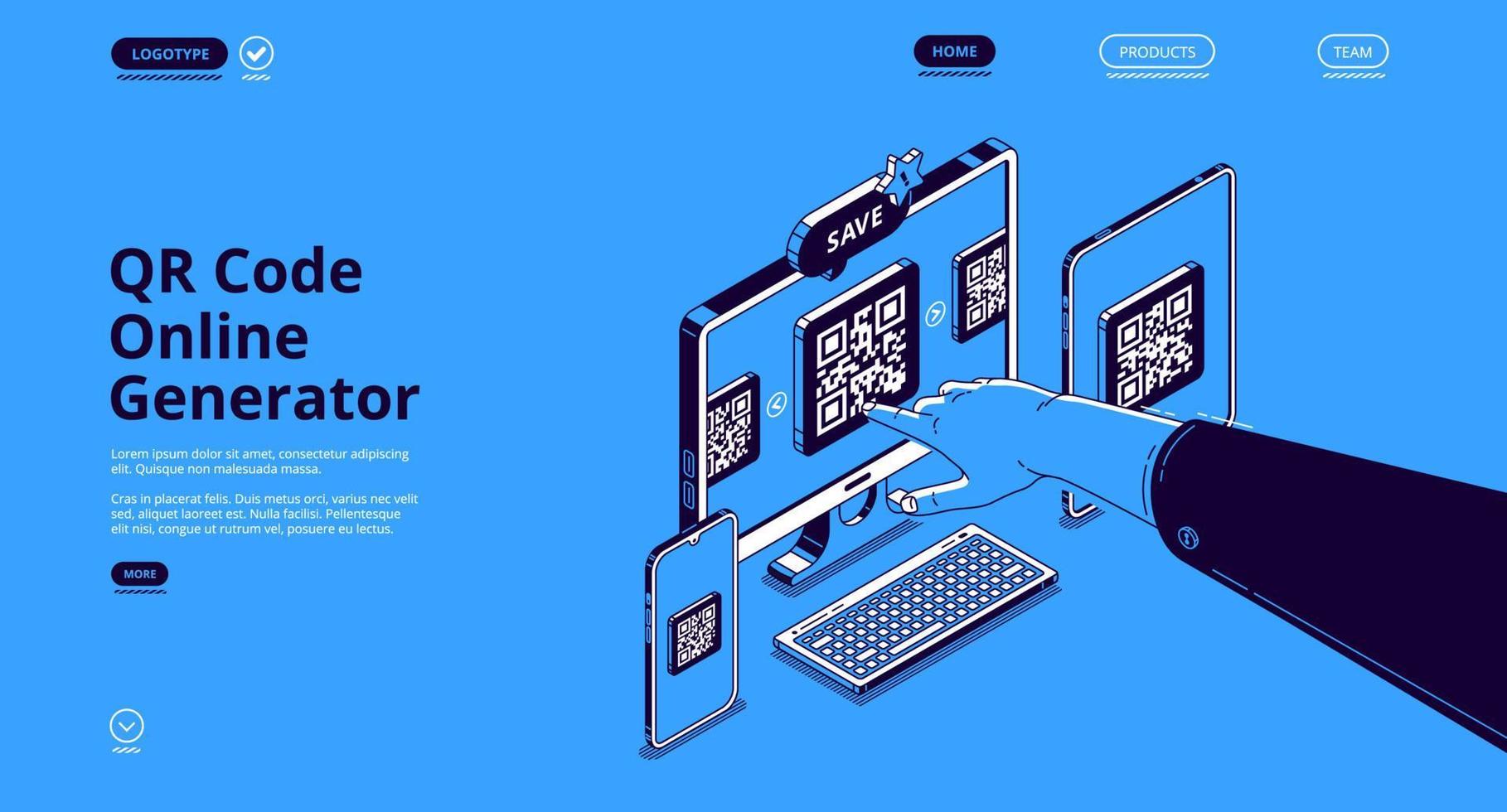 Vector banner of qr code generator