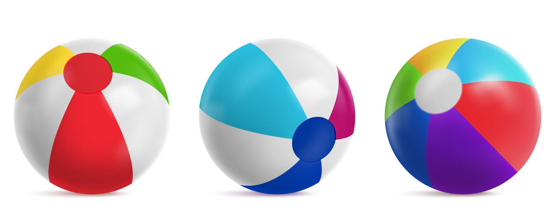 Inflatable beach balls for play in water vector