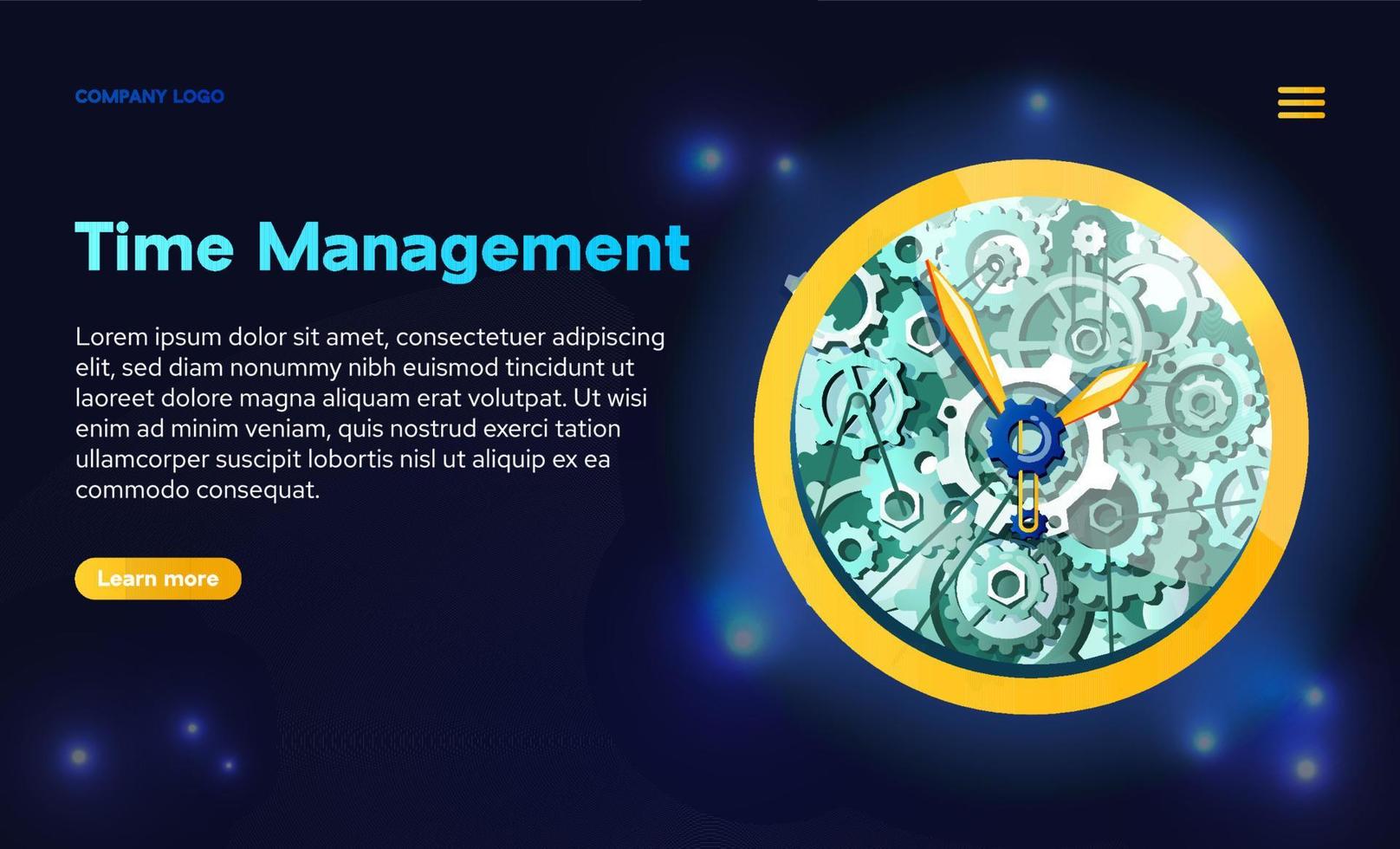 página de inicio de vector de gestión del tiempo