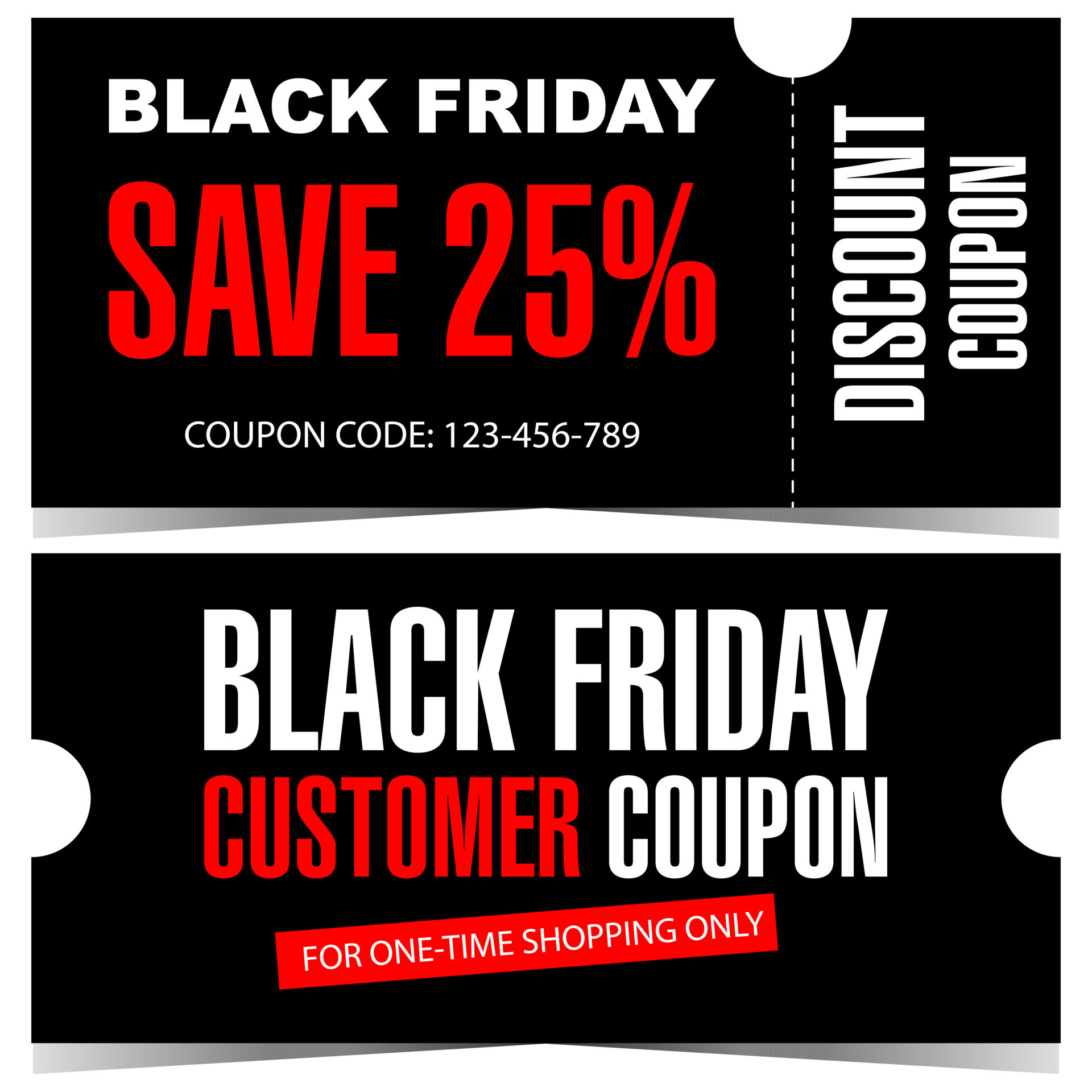Black Friday discount coupon. Vector discount voucher, certificate