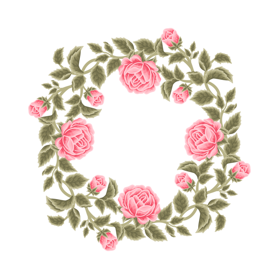 Free corona de flores rosas vintage 15117987 PNG with Transparent Background