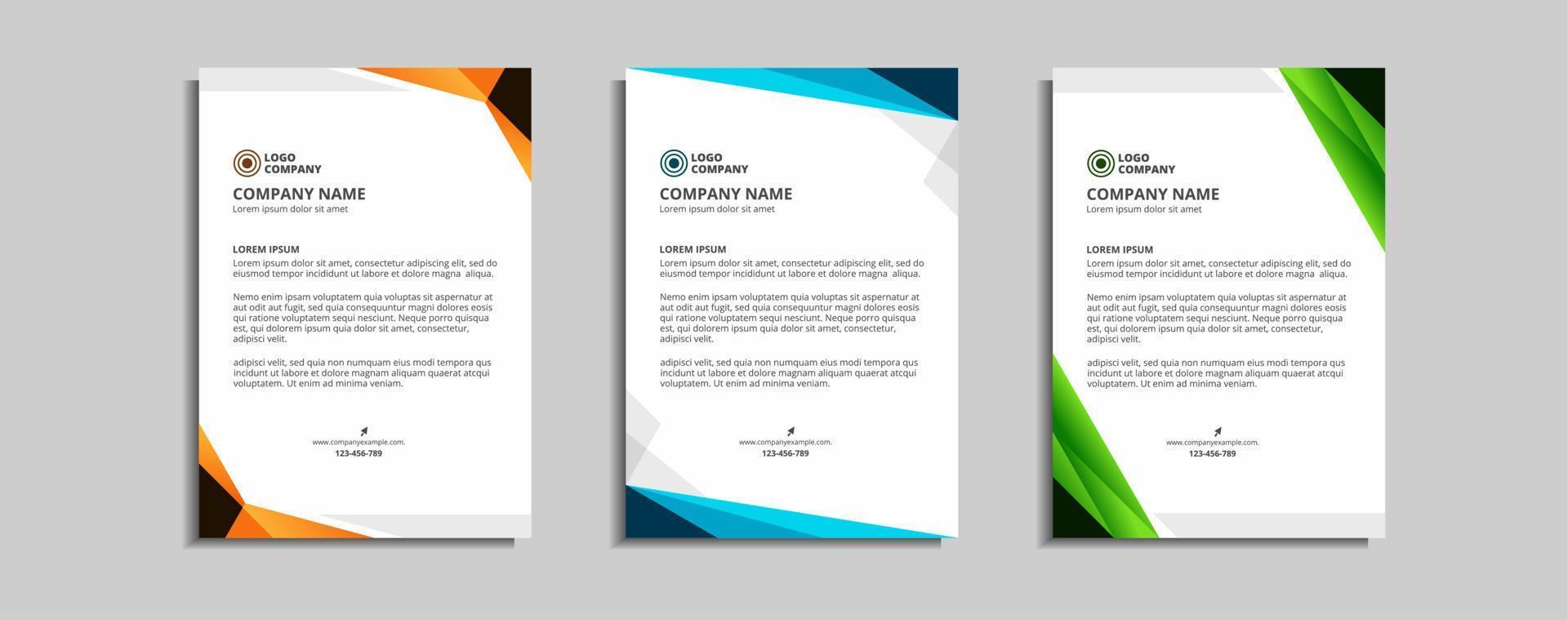 modern corporate letterhead template design. vector