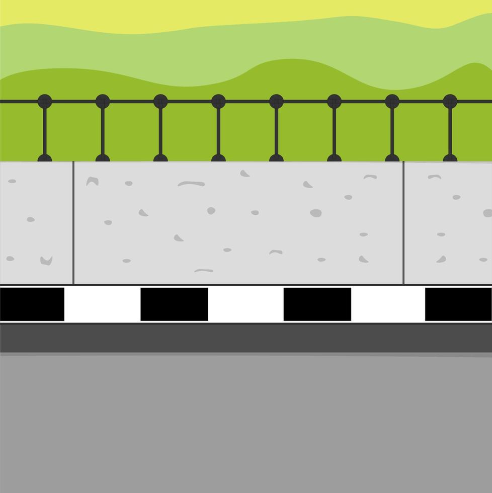 Isometric city elements. Crossroads, road. Garden decoration. Park, hills. Trees and bushes Colorful vector illustration